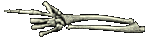 skeleton hand pointing left
